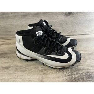 Nike Huarache BSBL 4.5Y Boys Baseball Fastflex‎ Cleats Black White 807138-017
